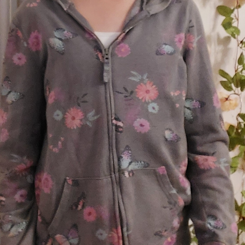 A zipper up sweatshirt